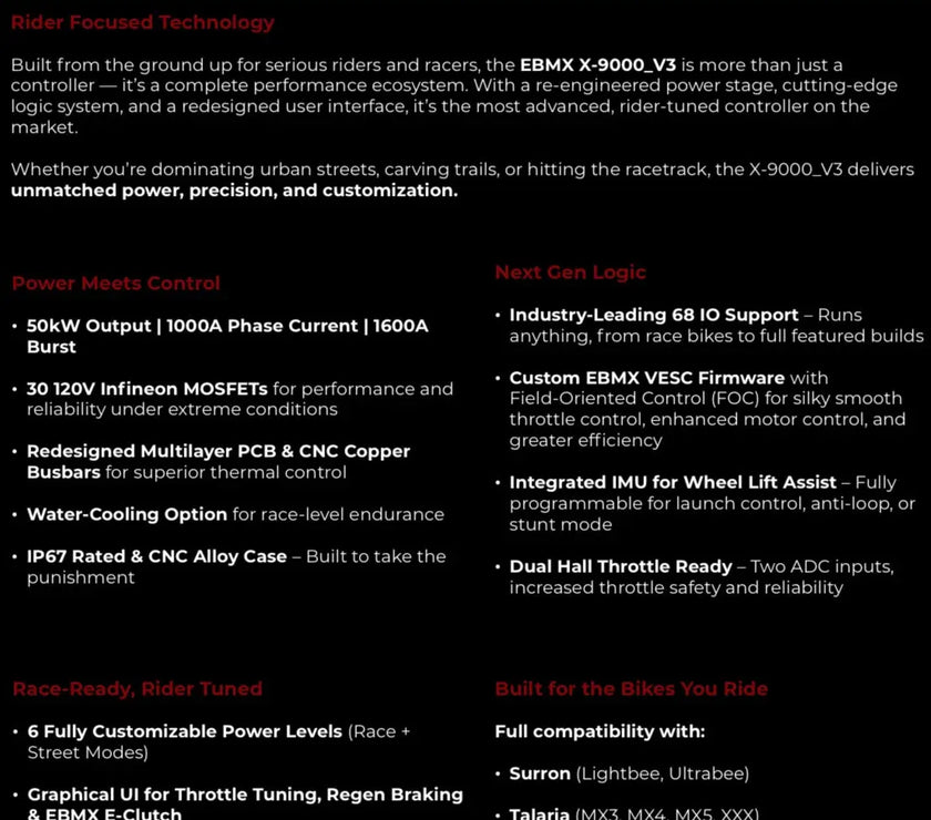 EBMX X-9000 V3 Controller Kit for Surron/Talaria/E-Ride Pro My Store