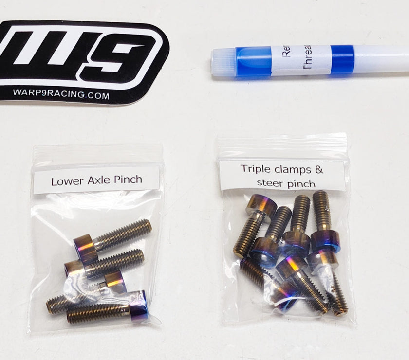 Warp 9 Titanium Fork Bolts For Fast Ace ALX13RC Forks Warp 9
